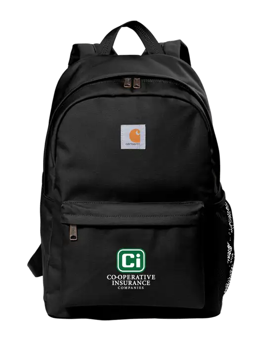 Carhartt Black Canvas Backpack w/CI Icon Logo