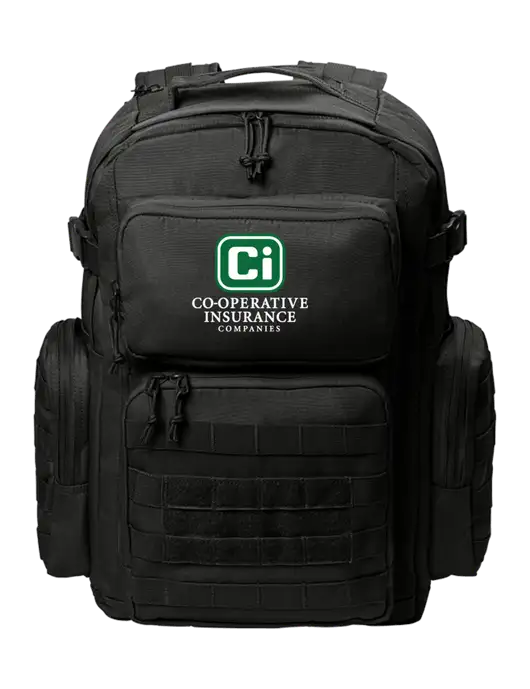 CornerStone Black Tactical Backpack w/CI Icon Logo