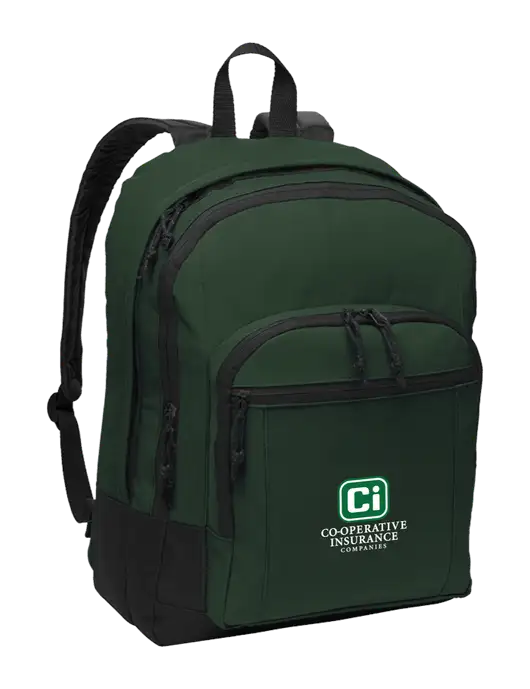 Dark Green Essential Backpack w/CI Icon Logo