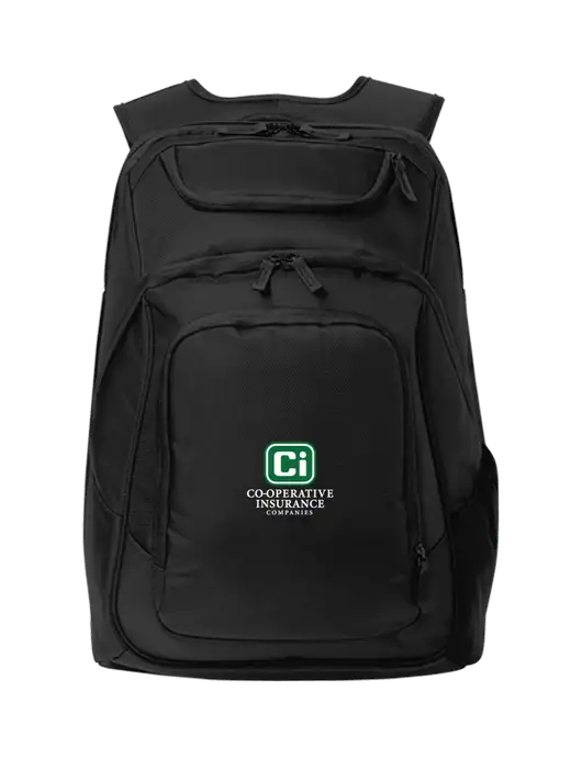Executive Black Laptop Backpack w/CI Icon Logo