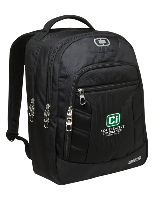 OGIO Black/Silver Colton Laptop Backpack
 w/CI Icon Logo