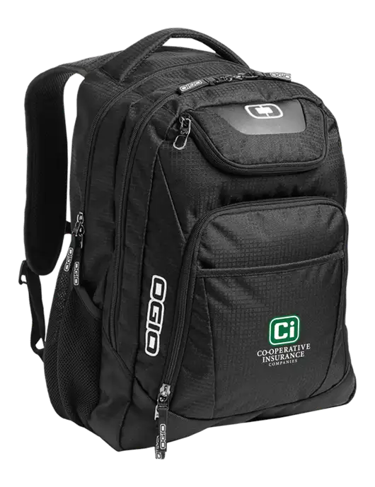 OGIO Black/Silver Excelsior Laptop Backpack w/CI Icon Logo