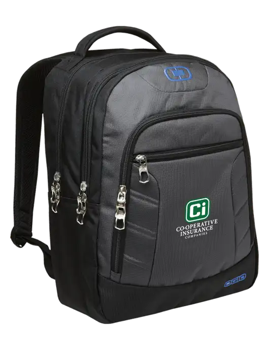 OGIO Dark Grey/Royal Blue Colton Laptop Backpack  w/CI Icon Logo