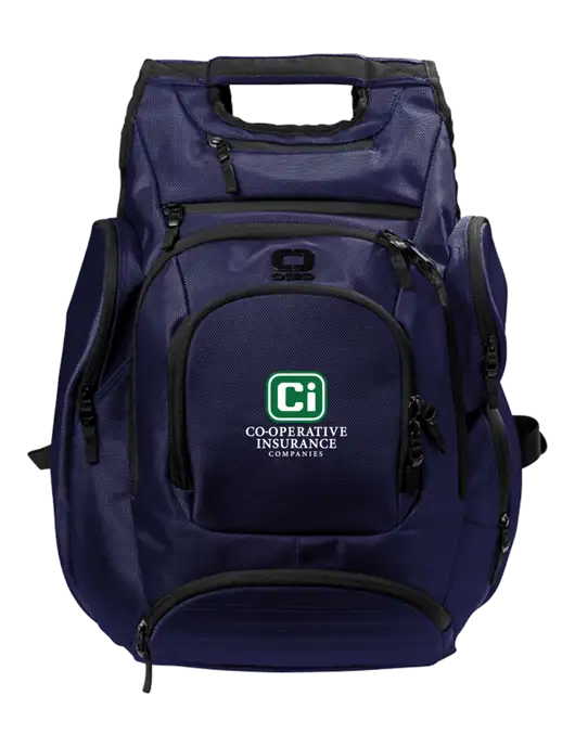 OGIO Navy Metro Ballistic Laptop Backpack w/CI Icon Logo