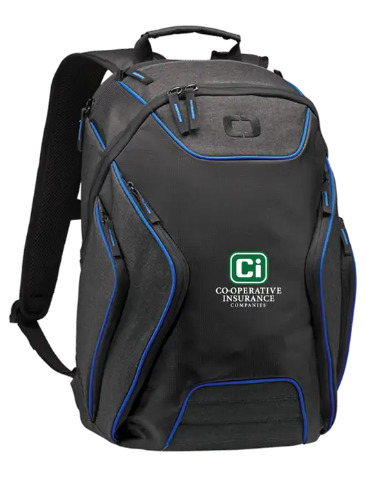 OGIO Royal Blue/Heather Grey Hatch Laptop Backpack
 w/CI Icon Logo