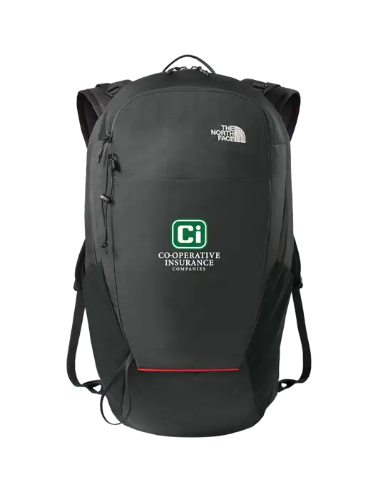 The North Face Dark Grey/Red Trim 18L Backpack w/CI Icon Logo