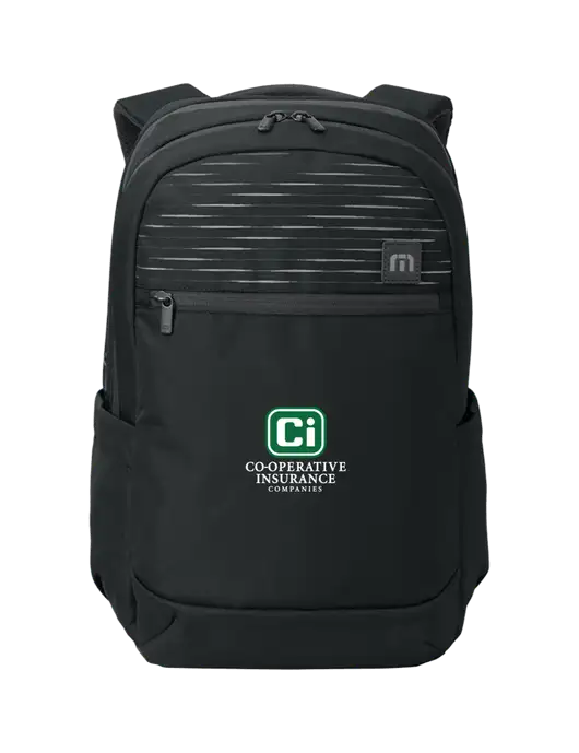 TravisMathew Black Approach Backpack w/CI Icon Logo