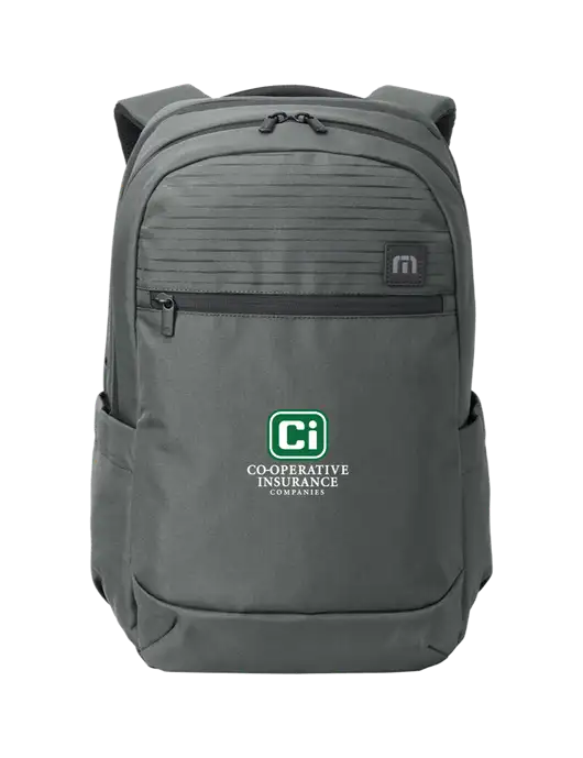 TravisMathew Dark Medium Grey Approach Backpack w/CI Icon Logo
