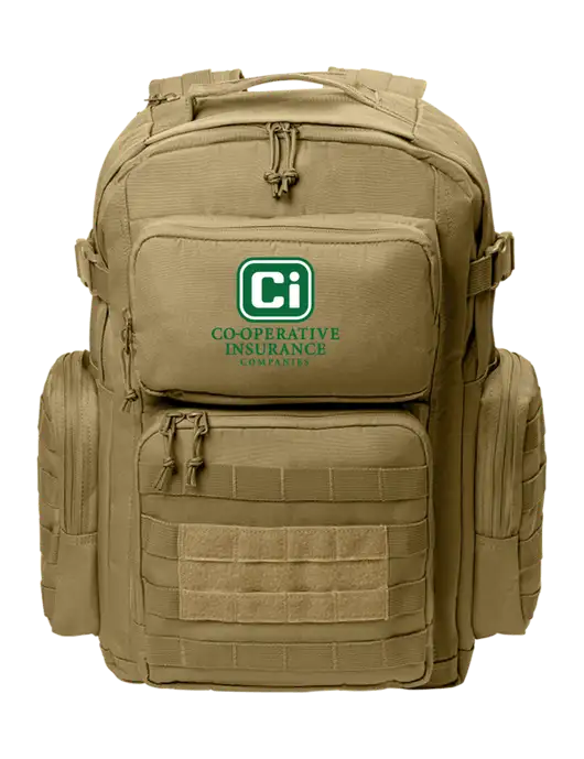 CornerStone Dark Tan Tactical Backpack w/CI Icon Logo