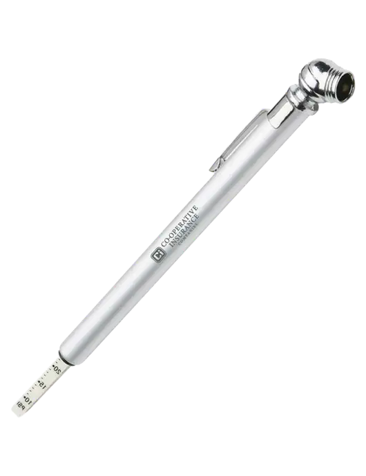 Quick View Silver Tire Gauge w/CI Icon Logo