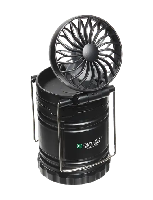 Black Retro Lantern with Fan w/CI Icon Logo