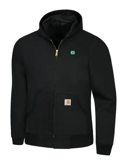 Carhartt Black Thermal Lined Duck Active Jacket w/CI Icon Logo