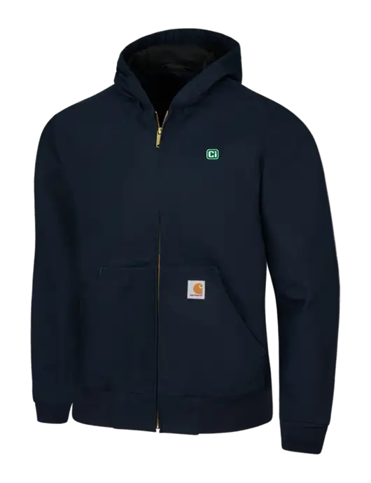 Carhartt Navy Thermal Lined Duck Active Jacket w/CI Icon Logo