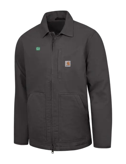 Carhartt Dark Grey Sherpa-Lined Coat w/CI Icon Logo