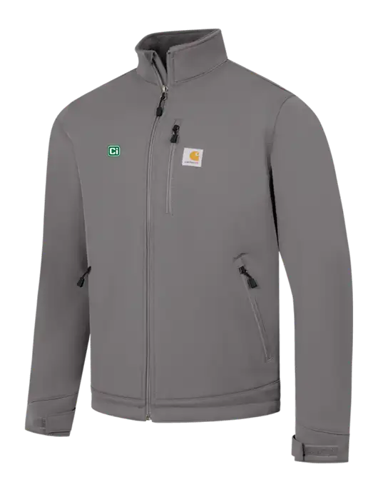Carhartt Dark Medium Grey Crowley Soft Shell Jacket w/CI Icon Logo
