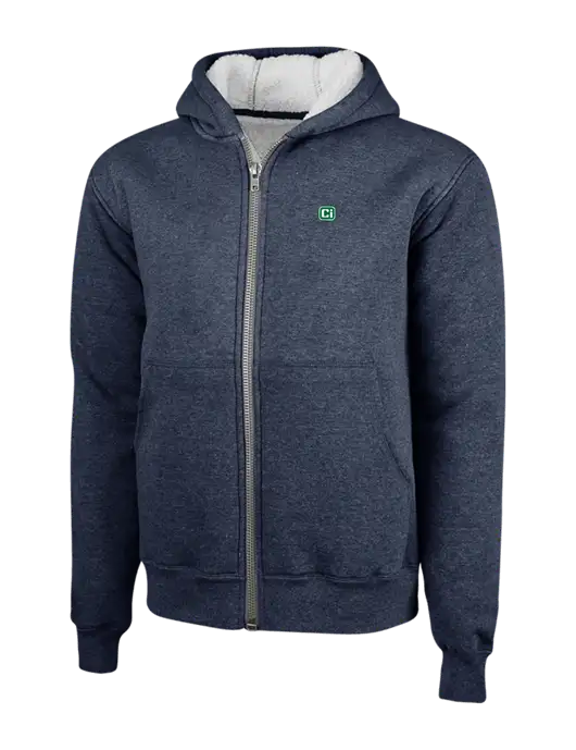 Cornerstone Navy Heavyweight Sherpa Lined Hooded Fleece Jacket w/CI Icon Logo