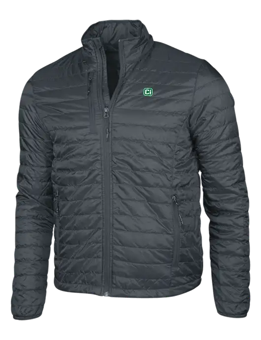 Dark Grey Puffy Packable Jacket w/CI Icon Logo