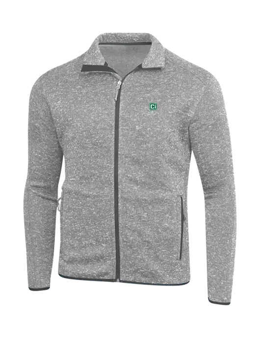Grey Heather Sweater Fleece Jacket w/CI Icon Logo