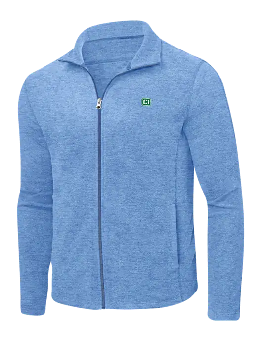 Light Royal Heather Microfleece Full-Zip Jacket w/CI Icon Logo