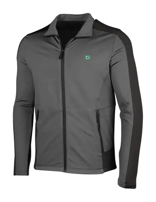 Medium Grey Heather Grid Fleece Jacket w/CI Icon Logo