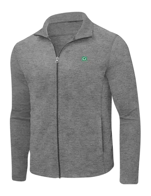 Medium Grey Heather Microfleece Full-Zip Jacket w/CI Icon Logo