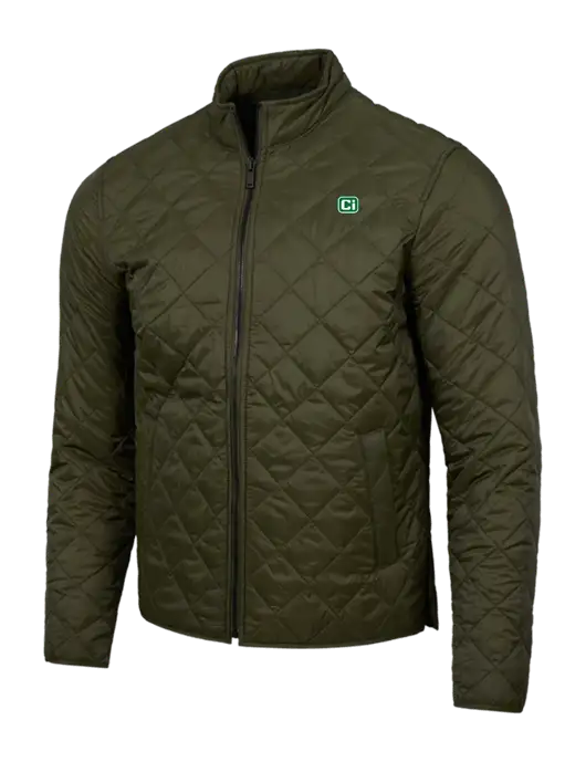 Mercer+Mettle Dark Olive Green Quilted Full-Zip Jacket w/CI Icon Logo