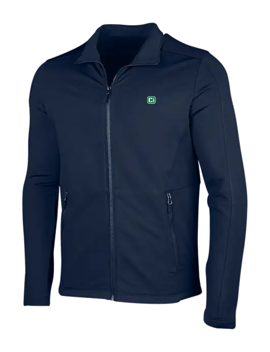 Navy Grid Fleece Jacket w/CI Icon Logo