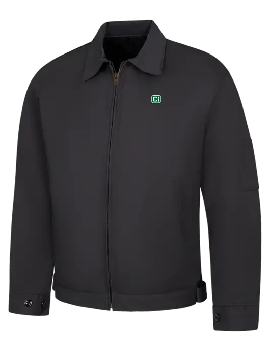 Red Kap Dark Grey Slash Pocket Jacket w/CI Icon Logo