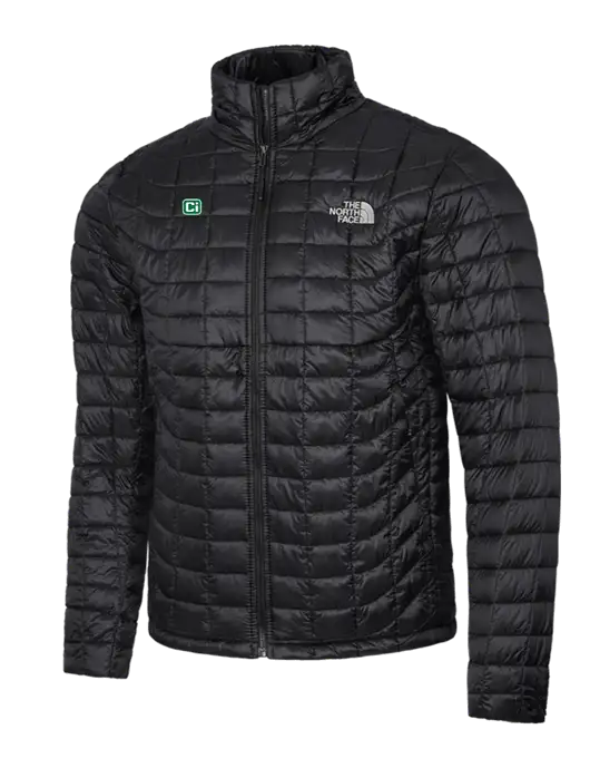 North Face Matte Black ThermoBall Trekker Jacket w/CI Icon Logo