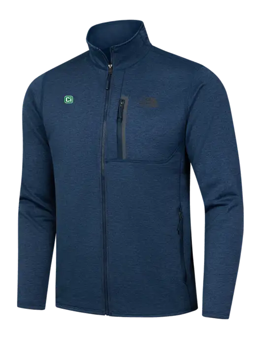 North Face Navy Heather Skyline Full-Zip Fleece Jacket w/CI Icon Logo