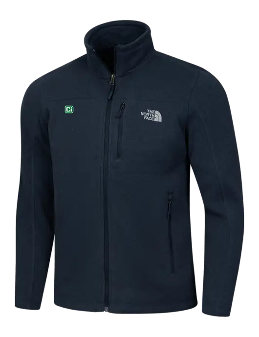 North Face Navy Heather Sweater Fleece Jacket w/CI Icon Logo