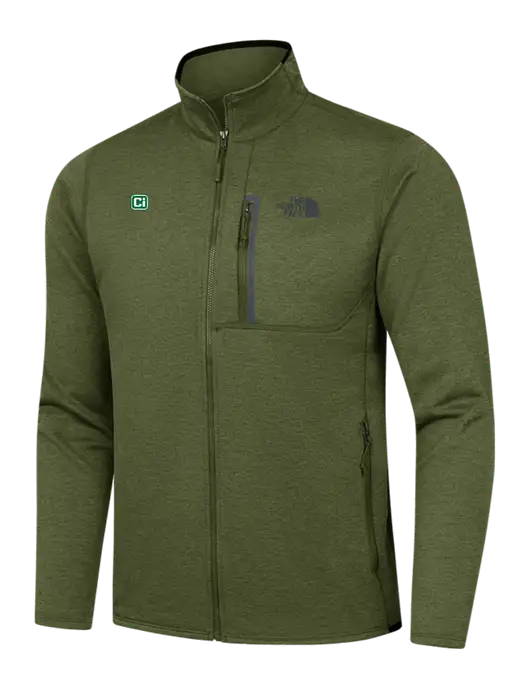 North Face Olive Heather Skyline Full-Zip Fleece Jacket w/CI Icon Logo