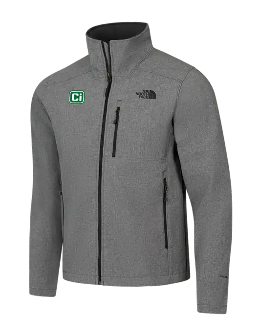North Face Light Grey Heather Apex Barrier Soft Shell Jacket w/CI Icon Logo
