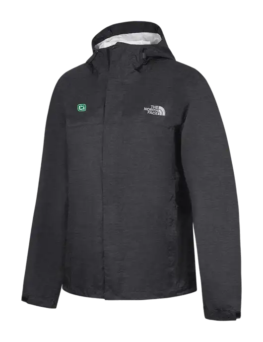 The North Face Dark Grey Heather DryVent Rain Jacket w/CI Icon Logo