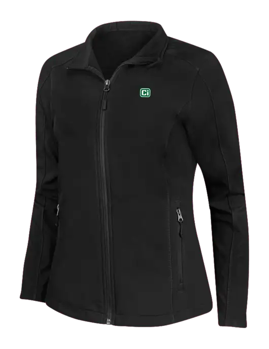 Black Womens Core Soft Shell Jacket w/CI Icon Logo