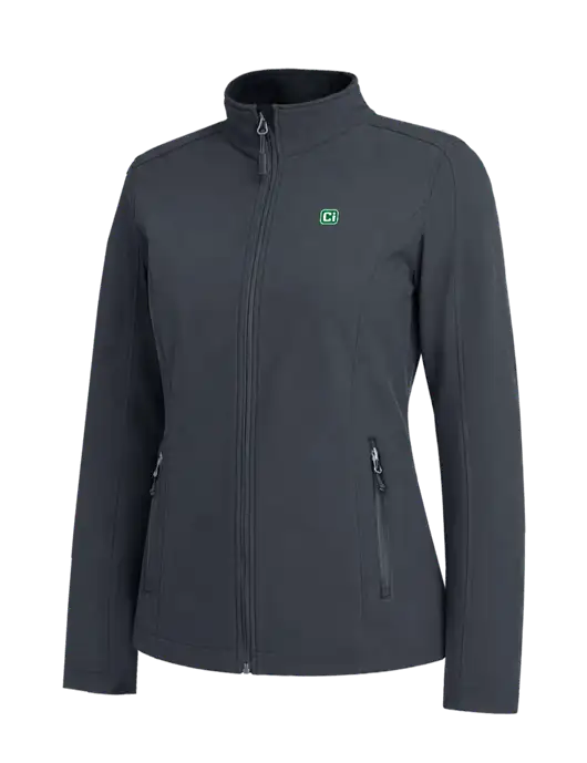 Charcoal Grey Womens Core Soft Shell Jacket w/CI Icon Logo
