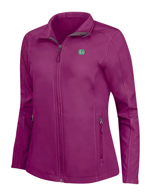 Dark Fuchsia Womens Core Soft Shell Jacket w/CI Icon Logo