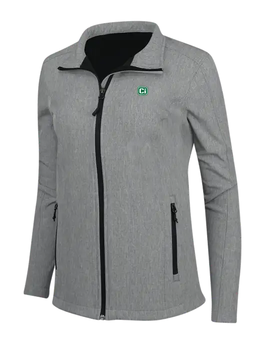 Medium Grey Heather Womens Core Soft Shell Jacket w/CI Icon Logo