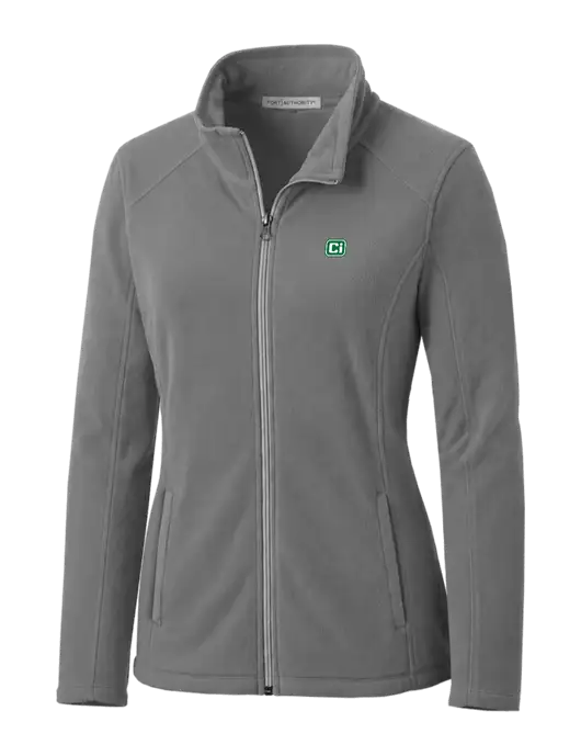 Medium Grey Womens Microfleece Jacket w/CI Icon Logo