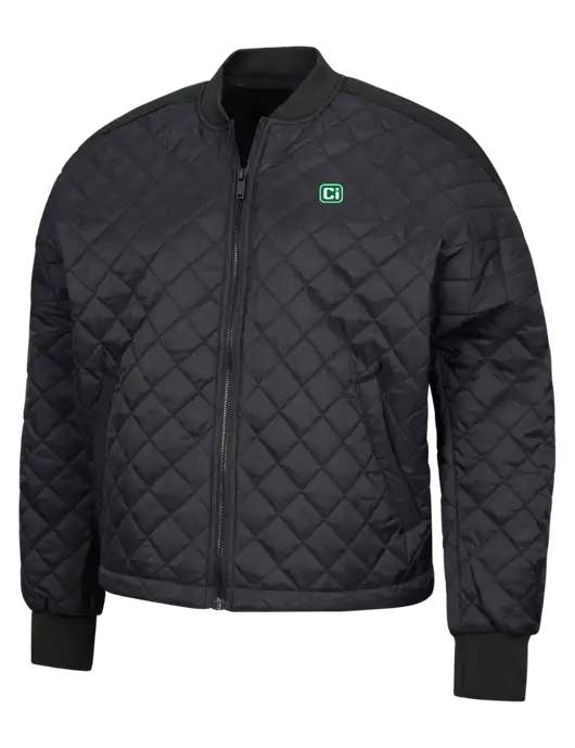 Mercer+Mettle Black Womens Boxy Quilted Jacket w/CI Icon Logo