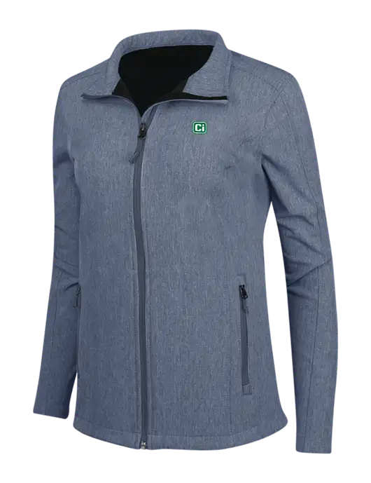 Navy Heather Womens Core Soft Shell Jacket w/CI Icon Logo