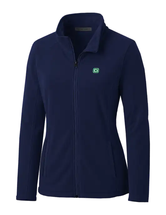Navy Womens Microfleece Jacket w/CI Icon Logo