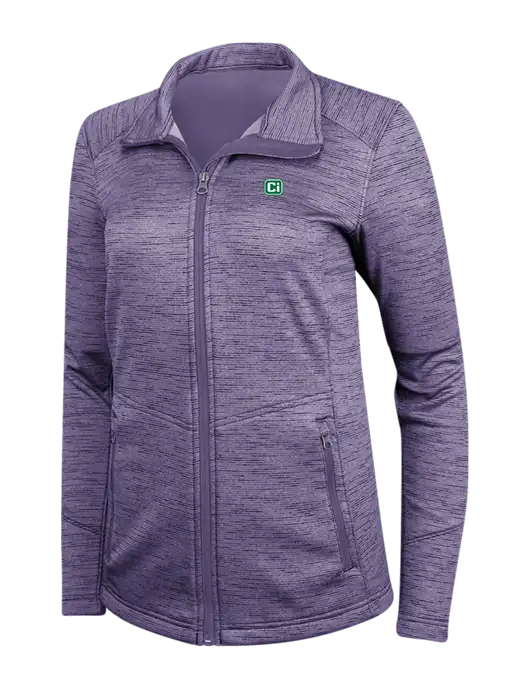 Purple Womens Digi Stripe Fleece Jacket w/CI Icon Logo
