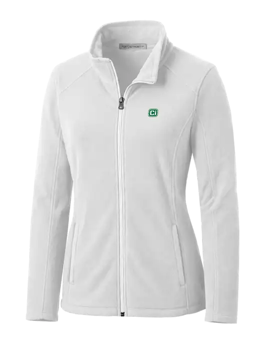 White Womens Microfleece Jacket w/CI Icon Logo