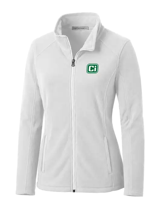 White Womens Microfleece Jacket w/CI Icon Logo
