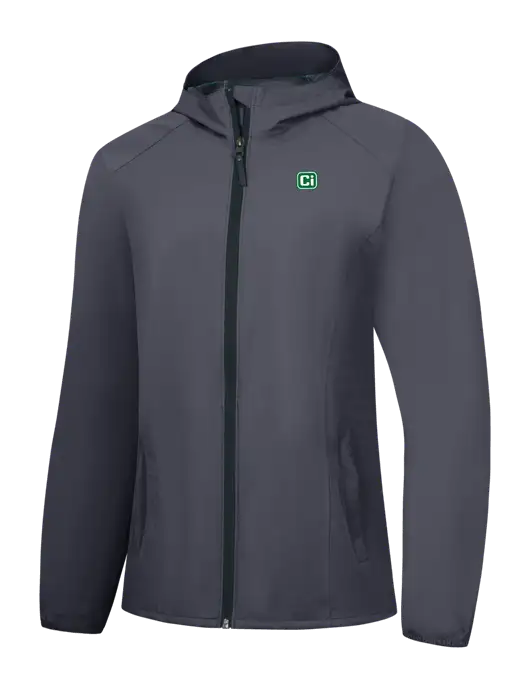 Womens Dark Grey Essential Rain Jacket w/CI Icon Logo