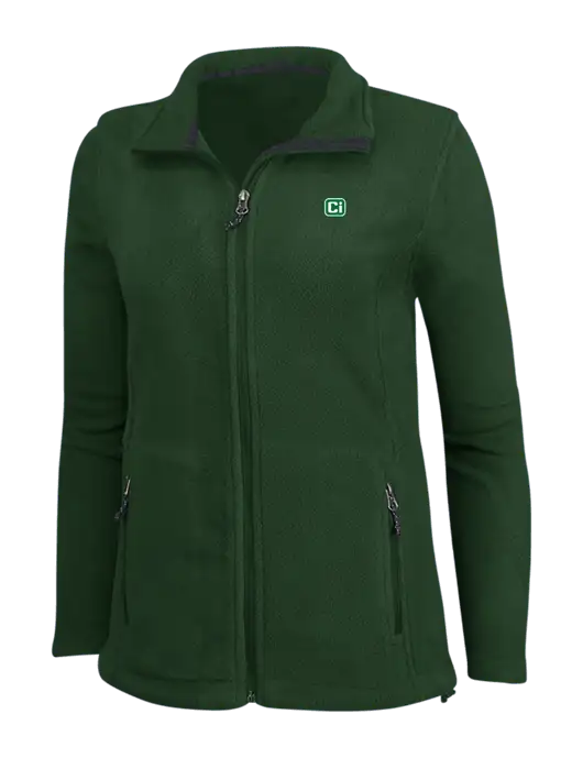 Womens Fleece Dark Green Jacket w/CI Icon Logo