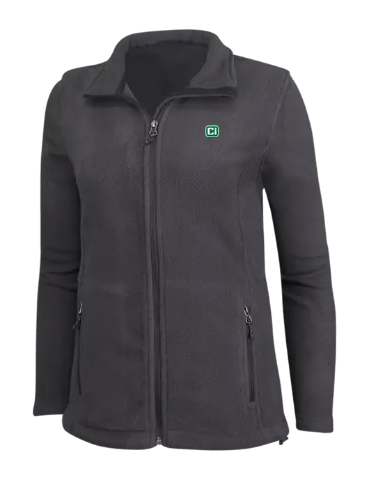 Womens Fleece Dark Grey Jacket w/CI Icon Logo