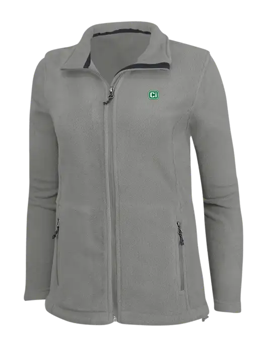 Womens Medium Grey Fleece Jacket w/CI Icon Logo