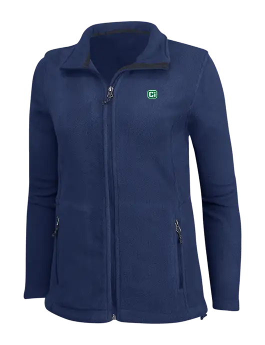 Womens Navy Fleece Jacket w/CI Icon Logo